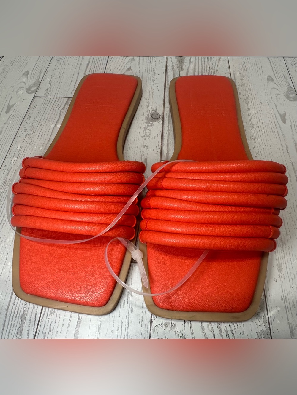 NWOT - DolceVita - Nyx Women's Multi-Strand Slide Sandals, Orange, Sz 6.5